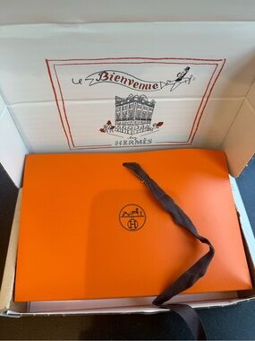 Hermes Orange Gift Envelope with Brown Ribbon & Hermes Gift envelope